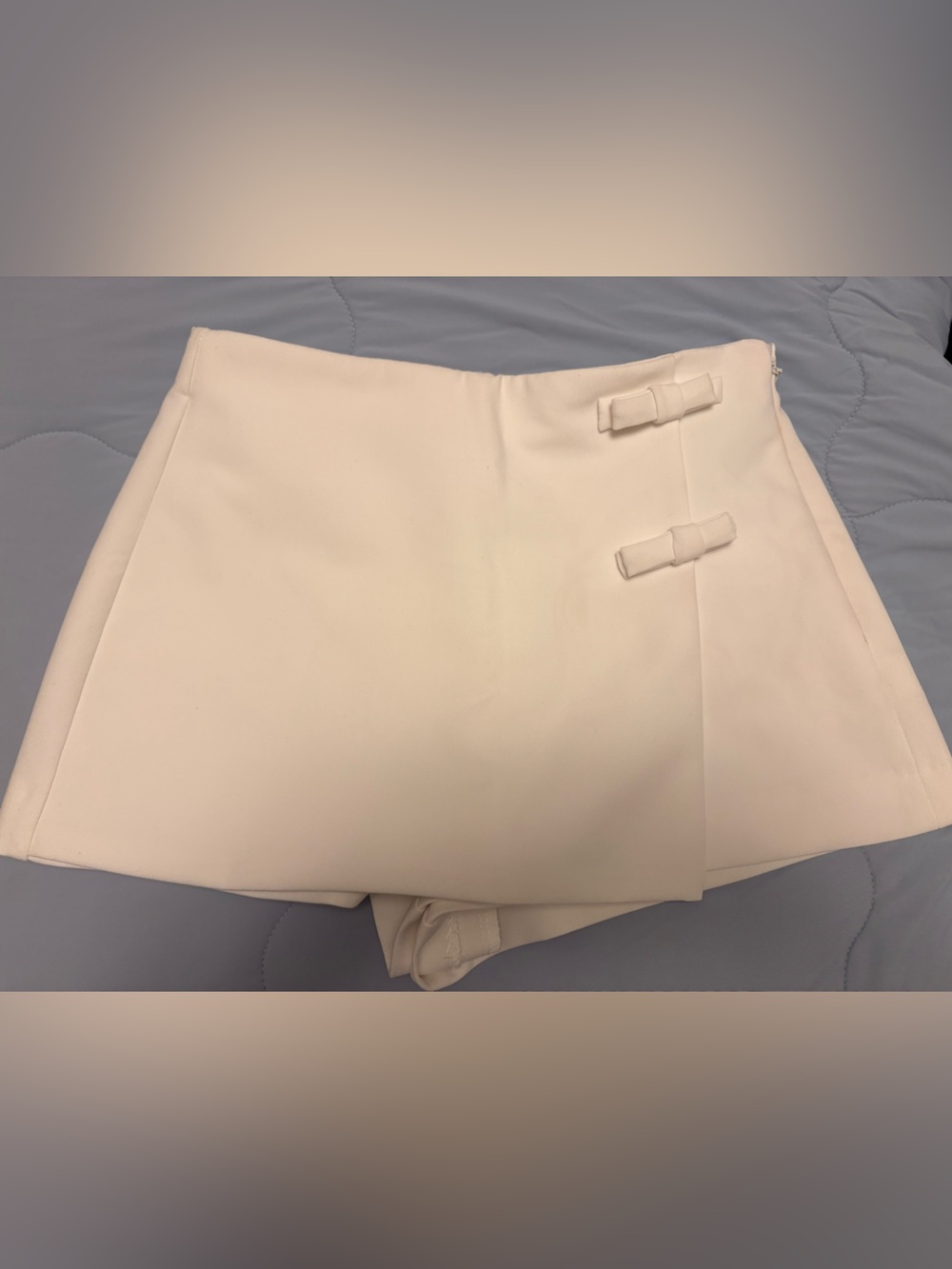 Zara Cream High-Waist Tailored Shorts